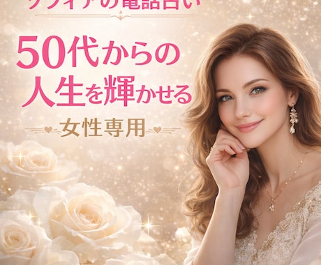 50歳以上の女性限定！短時間でもお悩み聞きます ❤電話占いです。ご自身のこと、ご家族のこと（子供・親・兄弟） イメージ1