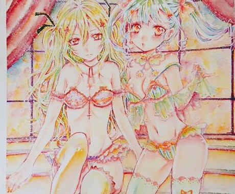 アナログで水彩画やカラーインクで絵を描きます メルカリで50件以上の販売実績柔らかな絵柄多彩な構図 イメージ2