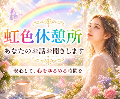 虹色の休憩所であなたのお話聴きます ⭐心をゆるめて⭐あなたのペースで自由に話せます♪ イメージ1