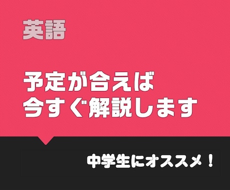 緊急！60分！予定が合えばすぐに英語の解説します 今現在困っている方に！　１回だけでもOKの家庭教師 イメージ1