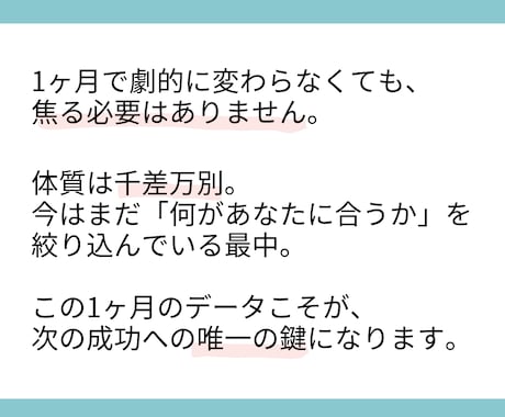 リピーター限定！挫折を防ぎ痩せ体質を習慣化します 理想の体を一生モノに！管理栄養士が支え続ける1ヶ月集中伴走！ イメージ2