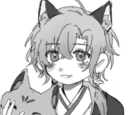 白黒のアイコンを描きます あなた自分のオリキャラと推しをかわいい絵柄で書きます！！ イメージ1