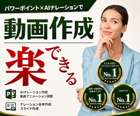 AIナレーション付きパワーポイント動画を制作します パワポ×AI音声で伝わる高品質なスライド動画を制作いたします イメージ1