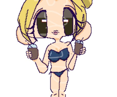 ドット風味のデフォルメ女の子キャラを描きます 平成風なパキッとドット女の子！ イメージ2