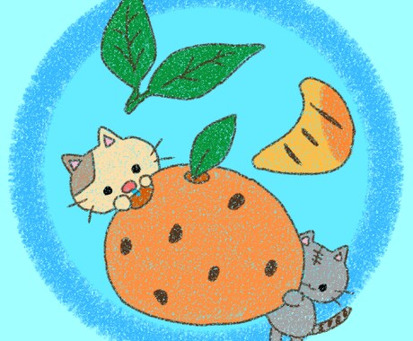 可愛いアイコンがモチーフのイラストになっております 好きな動物と、好きな果物でイラストを描きます。 イメージ2