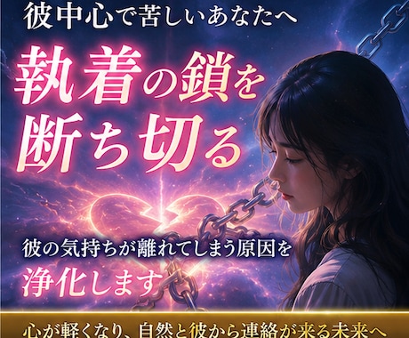 恋愛の執着と苦しさを浄化します 彼中心になってしまう心を整えます｜手放せない不安や恋愛依存 イメージ1
