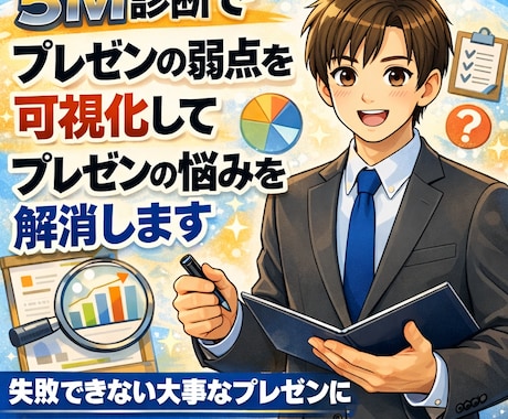プレゼンの伝わらないを解消！あなたの弱点指南します 独自の5M診断で弱点可視化！ピンポイントで対策を指南します イメージ1