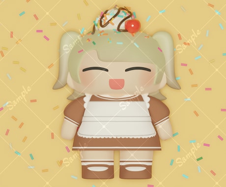 3Dでむっちりかわいいデフォルメキャラを作成します YouTubeやSNSのアイコン、グッズ作成などにおすすめ！ イメージ2