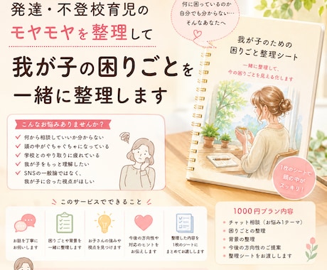 我が子の困りごとを整理し取扱説明書を作ります 毎日しんどいのに誰にも言えないお母さんへ イメージ1