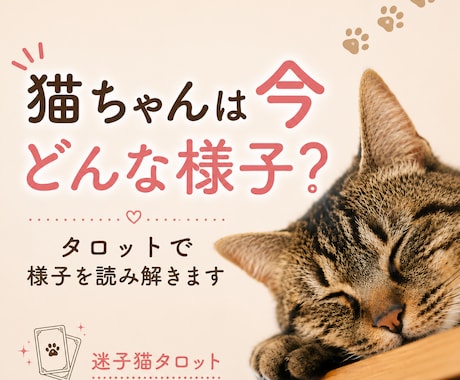 猫ちゃんの様子や今の印象をタロットで読み解きます 愛猫の脱走を経験した鑑定士が心を込めて鑑定します。 イメージ1