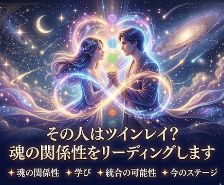 彼はツインレイ？魂の関係性をリーディングします 今の2人のステージ〜統合までを視ます イメージ1