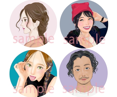 商用可◎お写真を元にほんわかお洒落似顔絵描きます SNSにおすすめ/綺麗め/服装・髪型・メイク等変更可 イメージ2