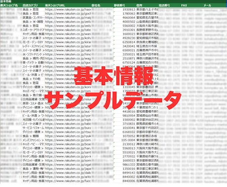 楽天✅ EC出店者の営業リスト提供します 毎月更新・即納あり・低価格でご提供します！会社HP等付与可 イメージ2