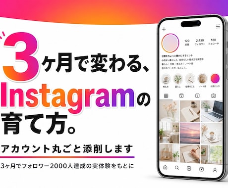 あなたのInstagramを添削して伸ばします 3ヶ月で変わる、Instagramの育て方 イメージ1