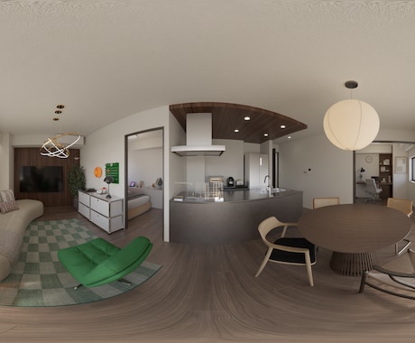 360°室内パノラマCGを作成します 360°パノラマCGで魅力的な室内を体験できるサービスです。 イメージ1