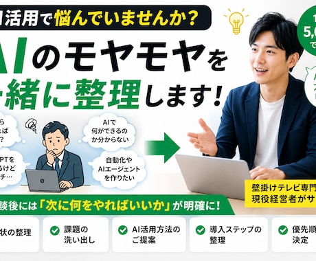 AI活用の壁打ち相談に乗ります 何から始めるべきか一緒に整理します イメージ1