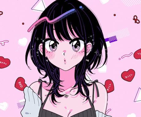 80~90年代風イラスト・アイコン制作します 80年代・90年代風のレトロ・ニューレトロなポップなイラスト イメージ1