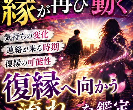 縁が再び動く　復縁へ向かう流れを鑑定します 今の関係性から復縁へ向かう流れを詳しく読み解きます イメージ1