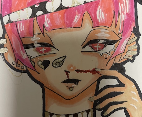 好きなキャラクターを独特な絵柄で書きあげます イメージ1