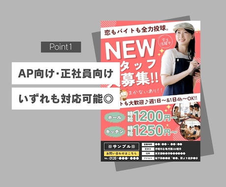 Canvaで求人･採用のためのチラシを制作します 求人広告代理店のデザイナーが【安価】で制作します！ イメージ2