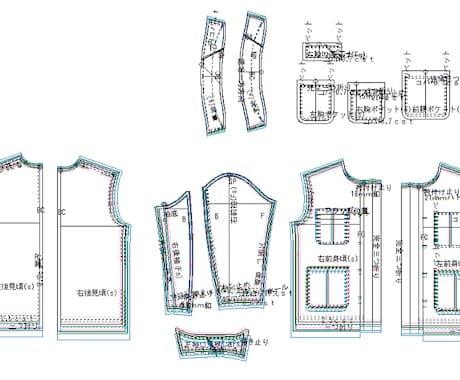 パターン(型紙)のサイズ展開を承ります 20年の経験×CAD｜丁寧に高品質を納品 イメージ2