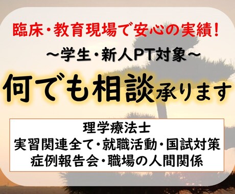 ベテラン理学療法士が学生&新人PTをサポートします 実習・就活・国試・臨床　自信を持って臨めるように不安を解消！ イメージ1