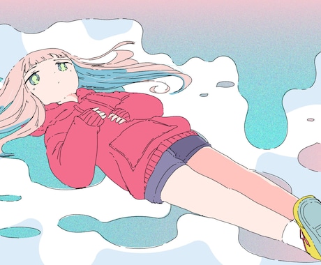 シンプルめ背景のオリジナルイラスト作成します 歌ってみた/オリジナルMV等のイラストを制作します イメージ1