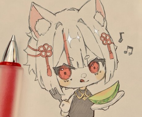 アナログの温かみがあるSDイラストをお描きします お手軽なオリジナルSDイラストをお求めの方へ イメージ1