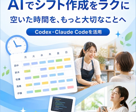 AIでシフト作成を楽にできるようお手伝いします イメージ1