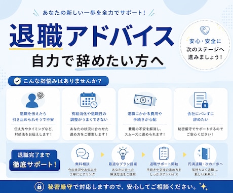 有給消化・スムーズ退職まで徹底サポートします 退職代行サービス（文面・伝え方アドバイス） イメージ1