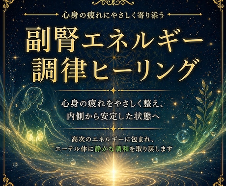 副腎のエネルギーに意識を向けたヒーリングいたします 高次のエネルギーに包まれエーテル体に静かな調和を取り戻します イメージ1