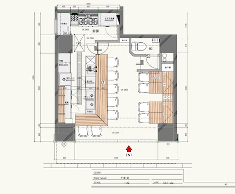 店舗のレイアウト(平面図)すぐ書きます 物件を見つけたけど何席取れるか、助成事業申請用など イメージ2