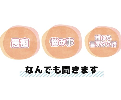 あなたの話何でも聞きます 愚痴、悩み事、誰にも言えないこと、私には話してください。 イメージ1