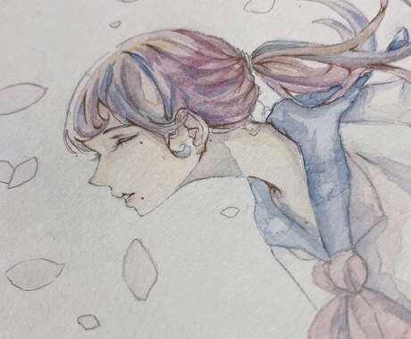 水彩画で女の子描きます アイコンや小説の挿絵など、幅広く対応致します！ イメージ2