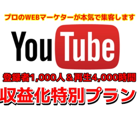登録者1000人＆再生時間4000時間を達成します 収益化条件を満たし短期間で収益化チャンネルにできます！ イメージ1