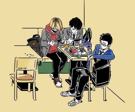 2,000円/3枚　線画に色塗ります イメージ1