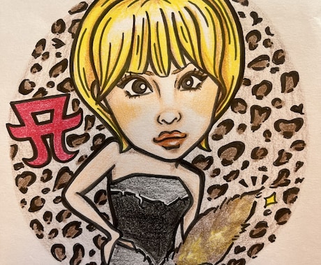ポップで可愛い似顔絵を手描きで描きます 小色紙購入画面です。早い発送、可愛く丁寧にな似顔絵をギフトに イメージ2