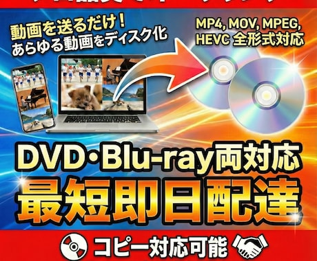 スマホ動画OK！最短即日発送でDVD/BD化します ～発表会・卒団式・記念品に／大量コピー・盤面印刷対応～ イメージ2