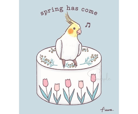 春のテーマでインコ・文鳥さんをお描きします 4/23までの限定メニューです❀ イメージ2