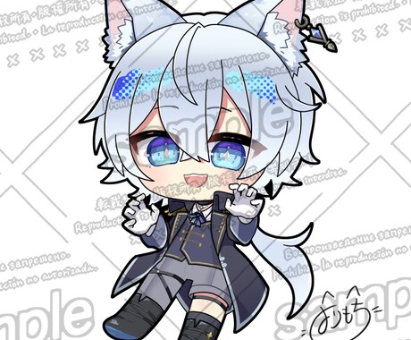 全身ミニキャライラストお作りします SNS等のアイコンやスタンプにもご使用いただけます イメージ2