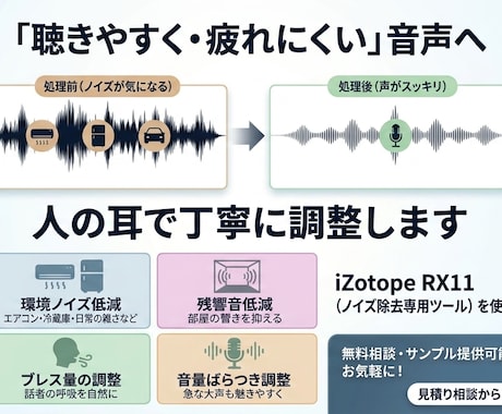 配信などの音声をノイズ除去・整音で聴きやすくします イメージ1