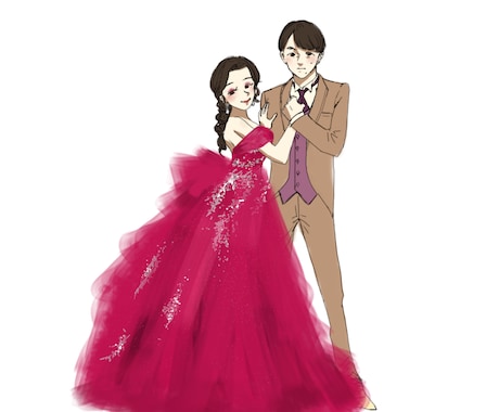 結婚式のドレス色当てクイズイラスト描きます 3〜5択の色当てクイズイラスト！ドレスを忠実に再現！ イメージ2