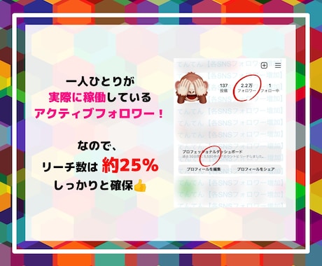 Instagram日本人100人増加します ★まだ評価が少ないので、先着5名様限定価格にて販売中です★ イメージ2