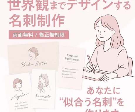 両面無料 | 世界観までデザインする名刺制作します “あなたの雰囲気を読み取って作る” エスパーデザイナー名刺。 イメージ2
