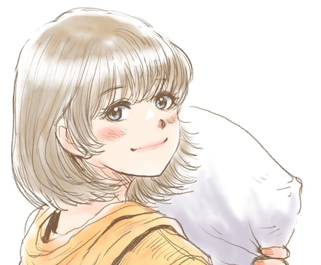 商用〇かわいい女性のシンプルなイラストを描きます 挿絵やアイコンに使用可能な愛嬌のあるかわいい女の子です イメージ2