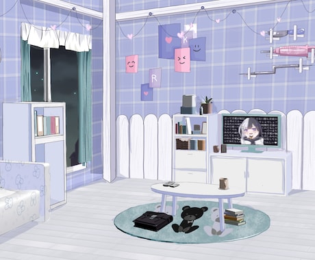配信背景お描きします VTuber様の配信背景！ネームロゴやコメント欄作成も可能！ イメージ2