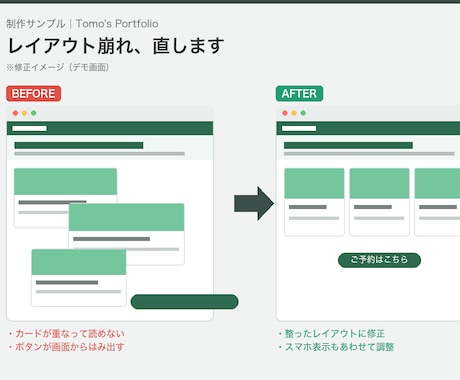 Webサイトのレイアウト崩れ・CSS修正します 最短即日対応!修正無制限・気軽に相談できるコーダーです イメージ2