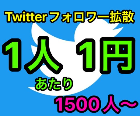 激安⭐️Twitterのフォロワー宣伝します 1人あたり1円で拡散いたします！1500人〜 イメージ1