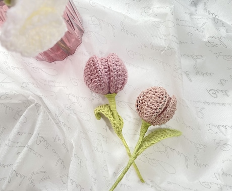 お部屋を彩る枯れない花束!プレゼントやご自宅用ます 毛糸で編んだ花束は枯れることがないため長い間楽しめます♡ イメージ2
