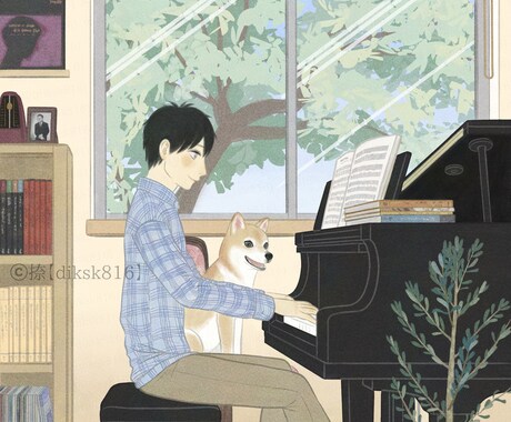優しく落ち着いた雰囲気の一枚絵描きます 水彩画・日本画風で落ち着きのある、懐かしいあたたかみのある絵 イメージ2